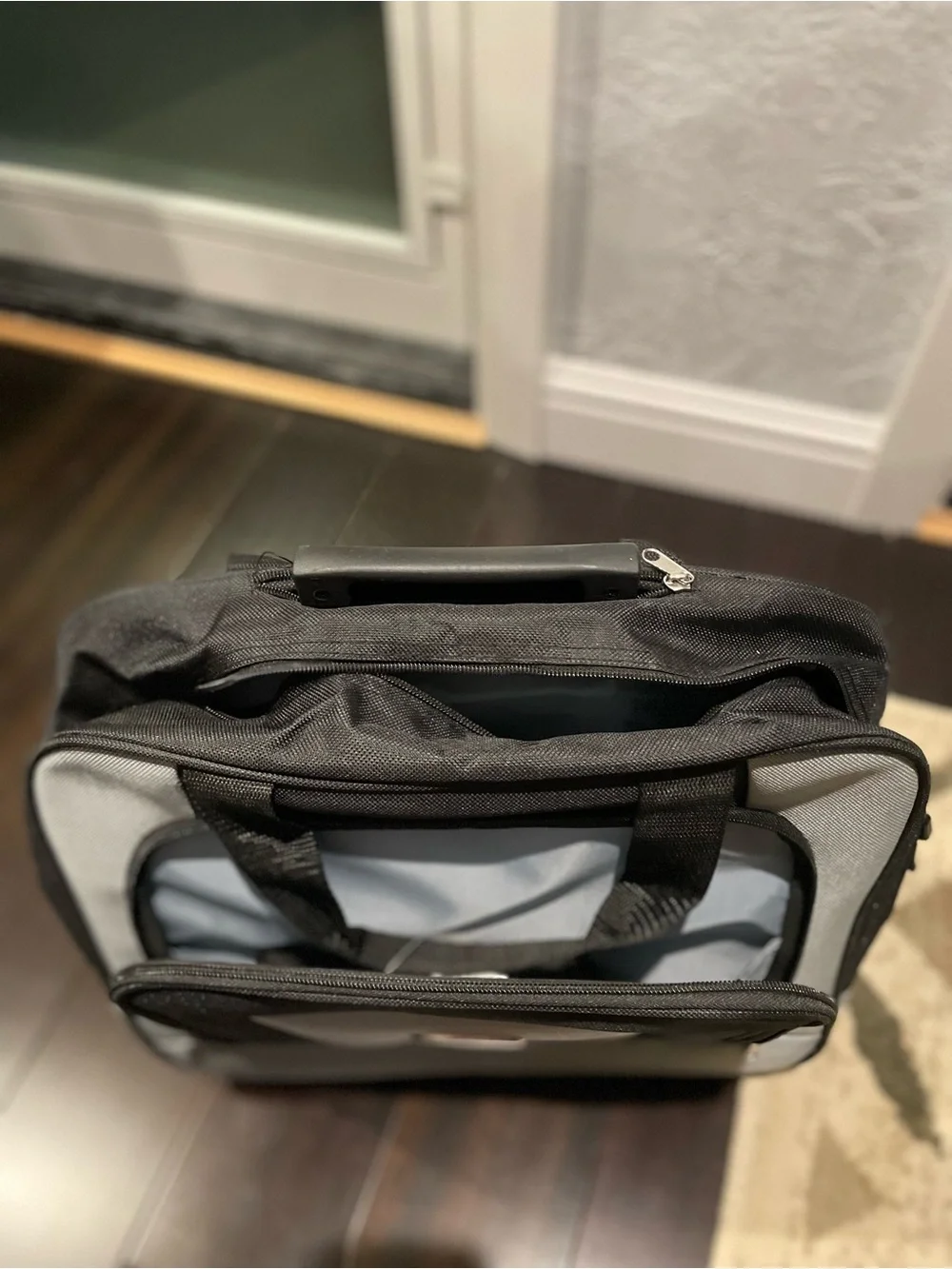 Black and Light Gray Briefcase Laptop Bag